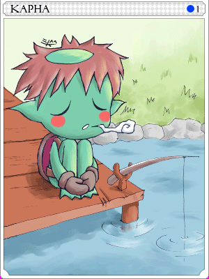 釣魚河童卡片卡片插畫