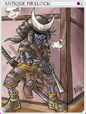武士火槍兵卡片卡片插畫