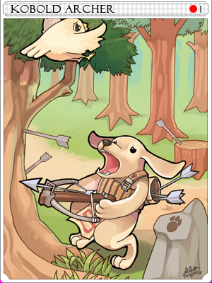 犬妖弓箭手卡片卡片插畫